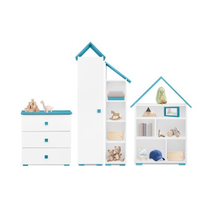 Schrank PABIS 87x83 cm weiß/blau