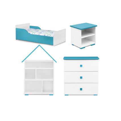 Schrank PABIS 87x83 cm weiß/blau