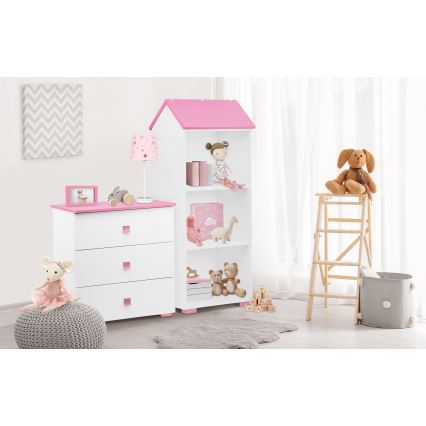 Schrank PABIS 87x83 cm weiß/rosa