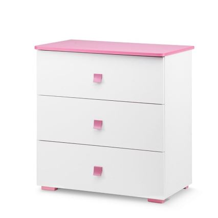 Schrank PABIS 87x83 cm weiß/rosa