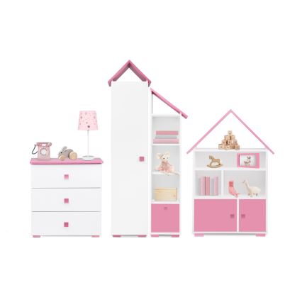 Schrank PABIS 87x83 cm weiß/rosa