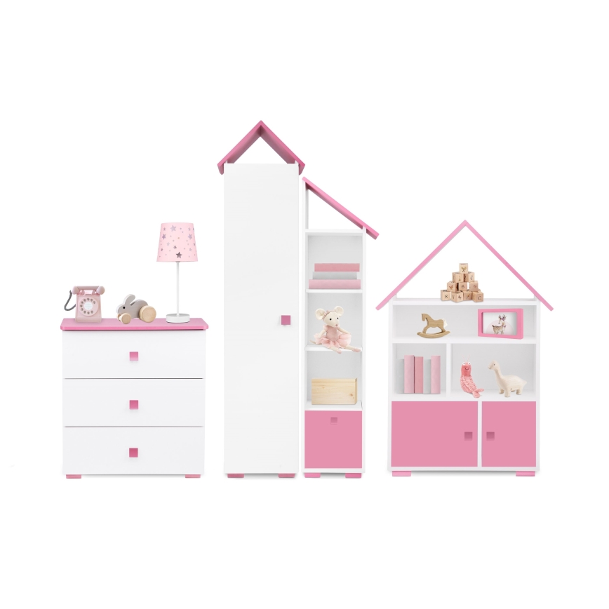 Schrank PABIS 87x83 cm weiß/rosa