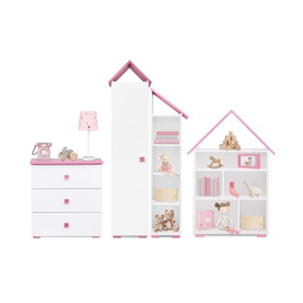 Schrank PABIS 87x83 cm weiß/rosa