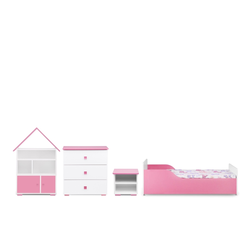 Schrank PABIS 87x83 cm weiß/rosa