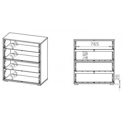 Schrank SARPA 96x86 cm weiß/braun