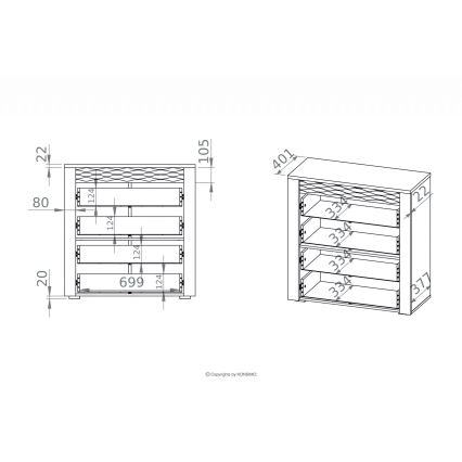 Schrank VANCO 94x92 cm braun