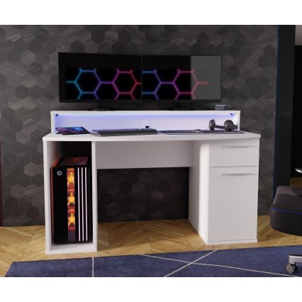 Schreibtisch IVAR mit LED-Beleuchtung, weiß