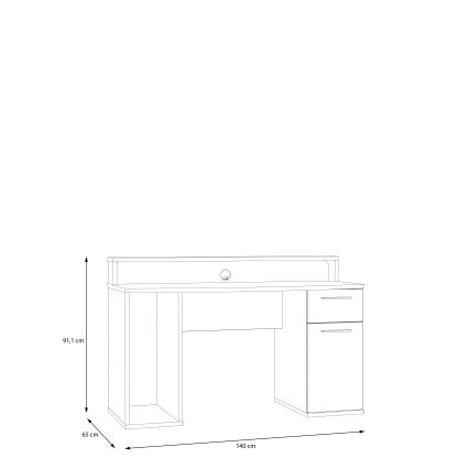 Schreibtisch IVAR mit LED-Beleuchtung, weiß