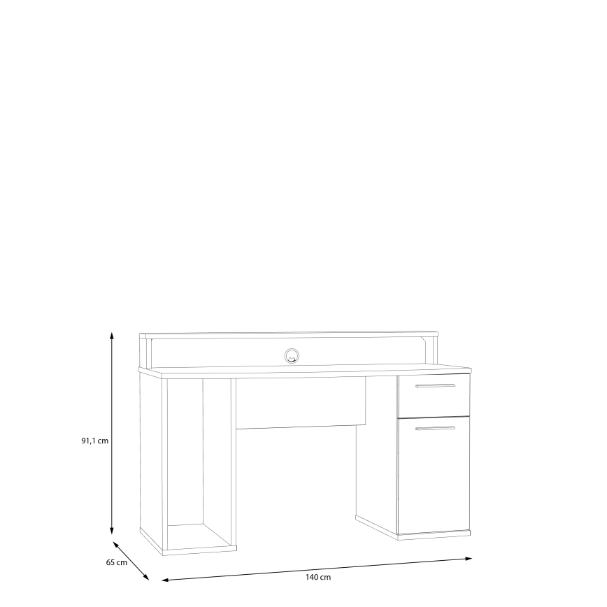 Schreibtisch IVAR mit LED-Beleuchtung, weiß
