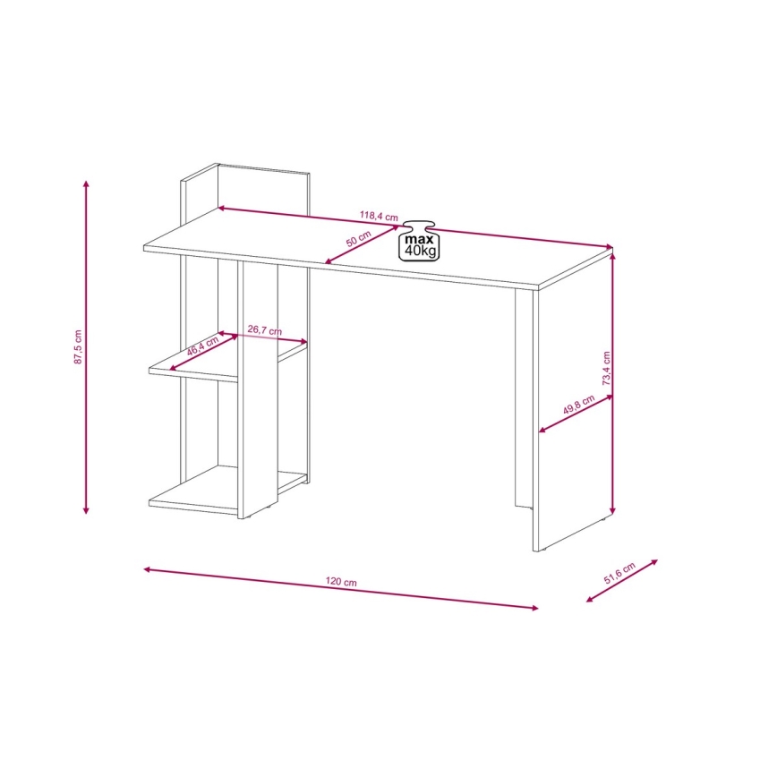 Schreibtisch MARLO Artisan-Eiche/Weiß
