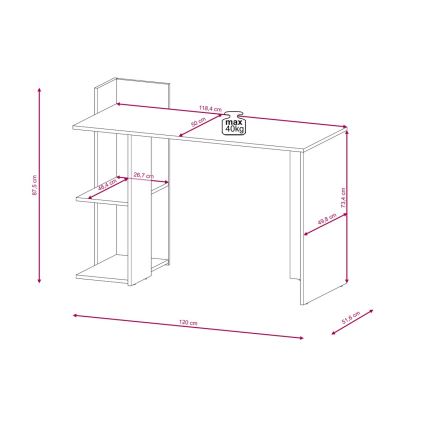 Schreibtisch MARLO Betongrau/Weiß