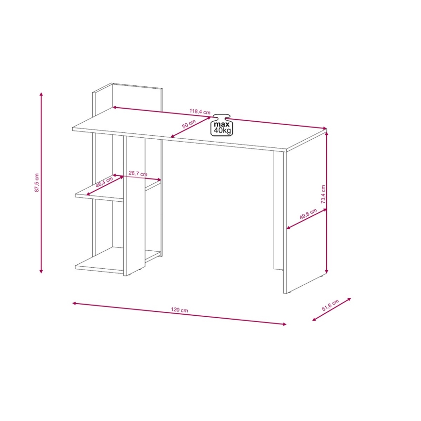 Schreibtisch MARLO Eiche Artisan/Anthrazit