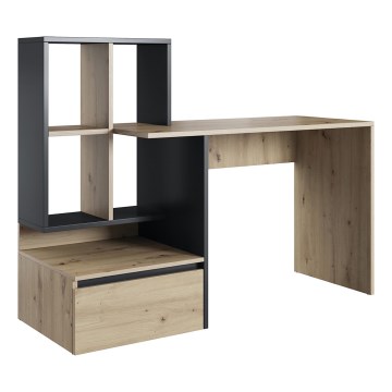 Schreibtisch mit Ablage MARLO, Artisan‑Eiche/Anthrazit