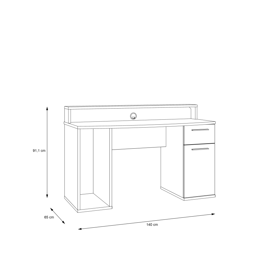 Schreibtisch mit Beleuchtung IVAR, schwarz