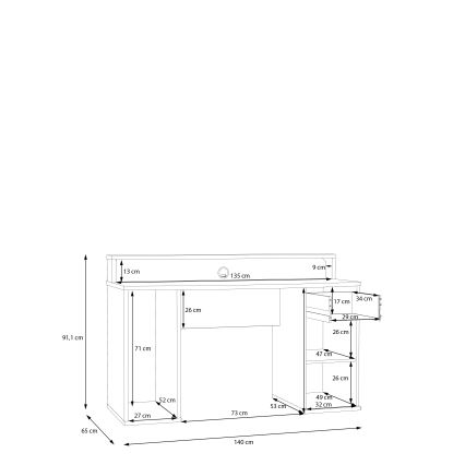 Schreibtisch mit Beleuchtung IVAR, schwarz