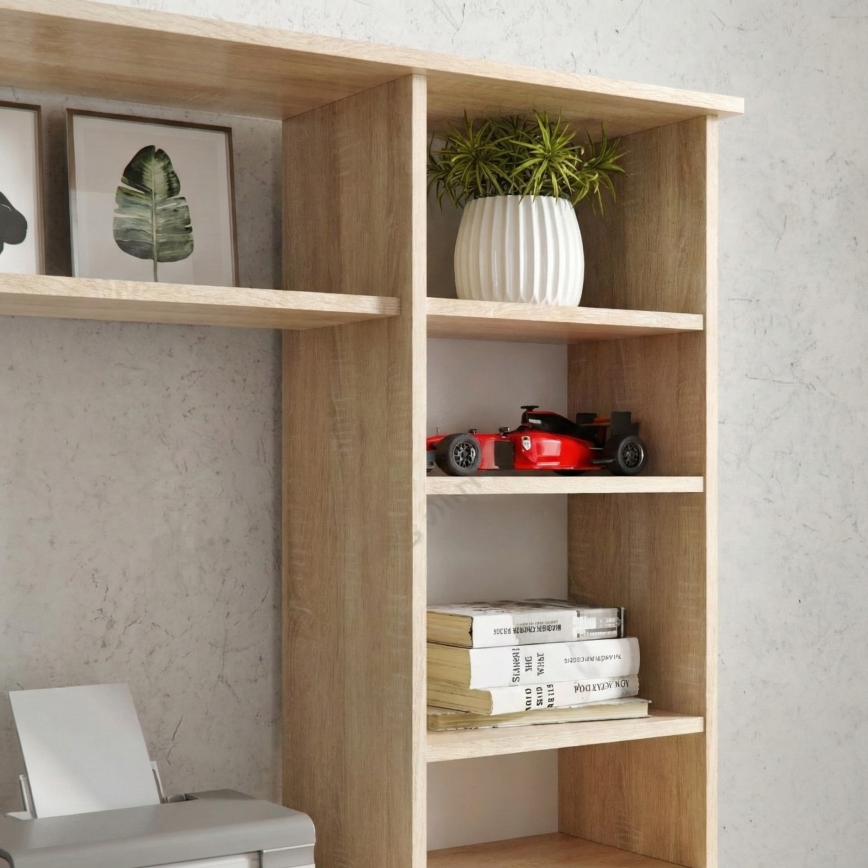 Schreibtisch mit Regal ELIAN 160x53 cm Sonoma-Eiche/Weiß