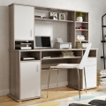 Schreibtisch mit Regal ELIAN 160×53 cm Sonoma-Eiche, grau/weiß
