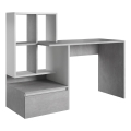 Schreibtisch mit Regal MARLO Beton-Grau/Weiß