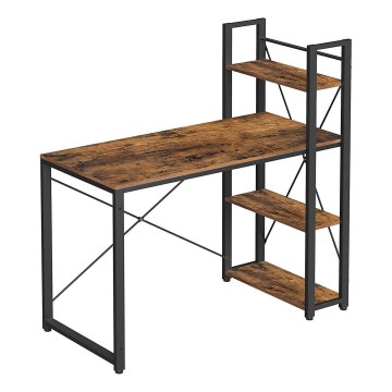 Schreibtisch mit Regalen SOLEA Braun/Schwarz