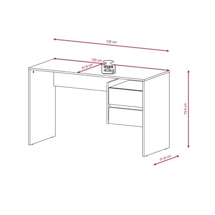 Schreibtisch mit Schubladen MARLO Eiche Artisan/Anthrazit