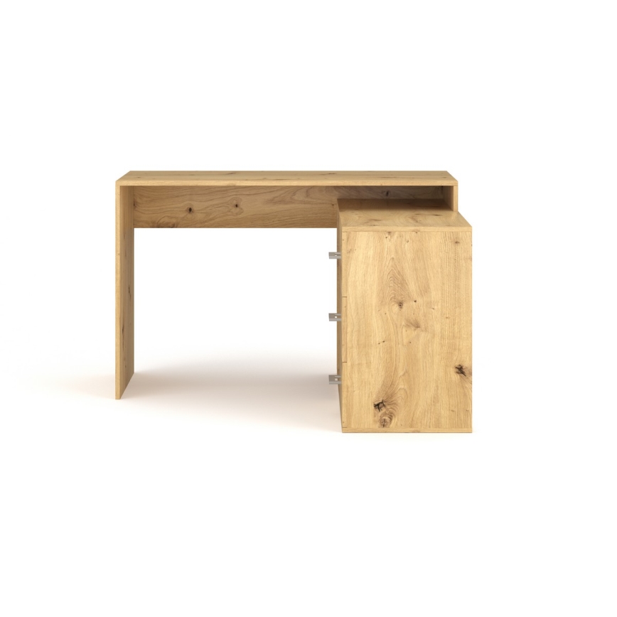 Schreibtisch mit Schubladen und beidseitig montierbarer Ecke R/L JULES Artisan-Eiche
