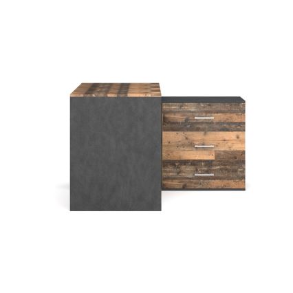 Schreibtisch mit Schubladen und beidseitig montierbarer Ecke (rechts/links) JULES Braun/Schwarz