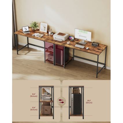 Schreibtisch SOLEA 140 x 60 cm braun/schwarz