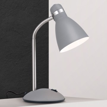 Schreibtischlampe SCHOOL 1xE27/40W/230V grau/mattchrom