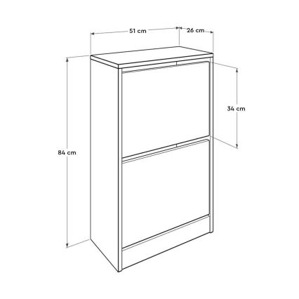 Schuhschrank 84x51 cm gelb