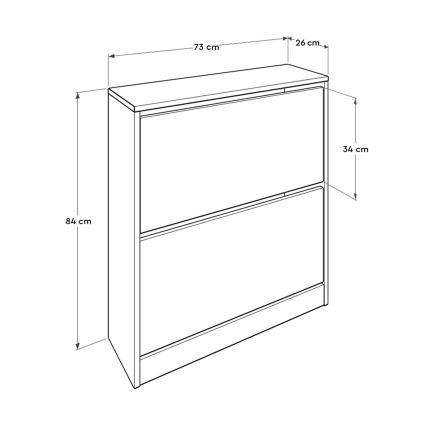 Schuhschrank 84x73 cm weiß