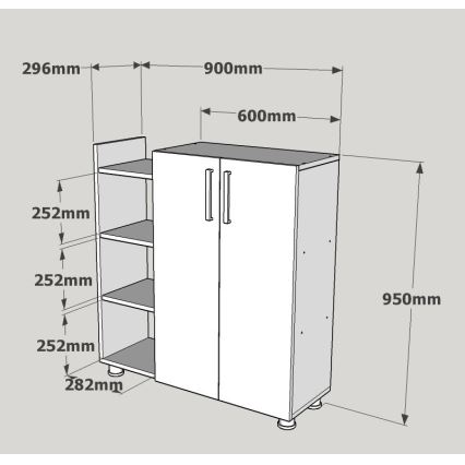 Schuhschrank ASUS 95x90 cm weiß