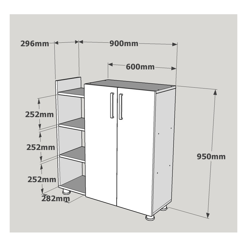 Schuhschrank ASUS 95x90 cm weiß