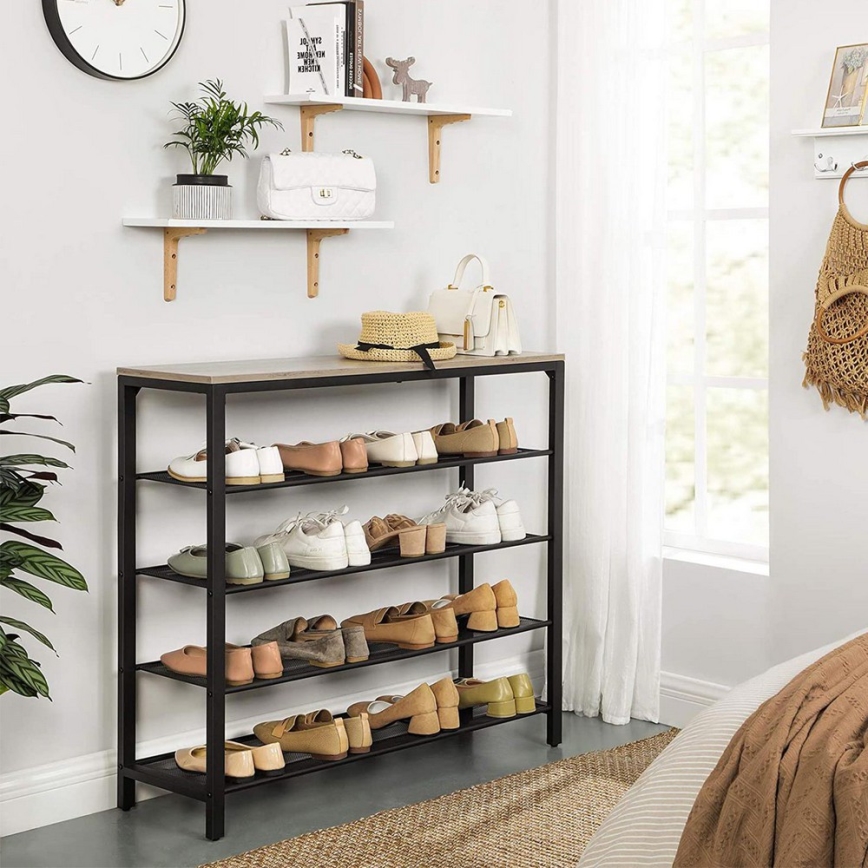 Schuhschrank DAVOR, grau/schwarz