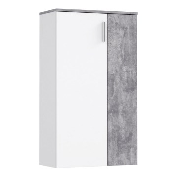 Schuhschrank ETON weiß/grau Beton