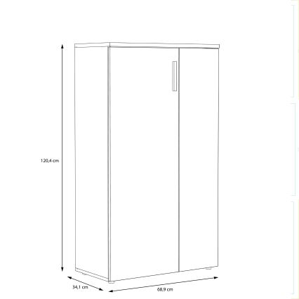 Schuhschrank ETON weiß/grau Beton