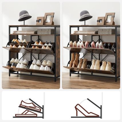 Schuhschrank FIRA, Braun/Schwarz