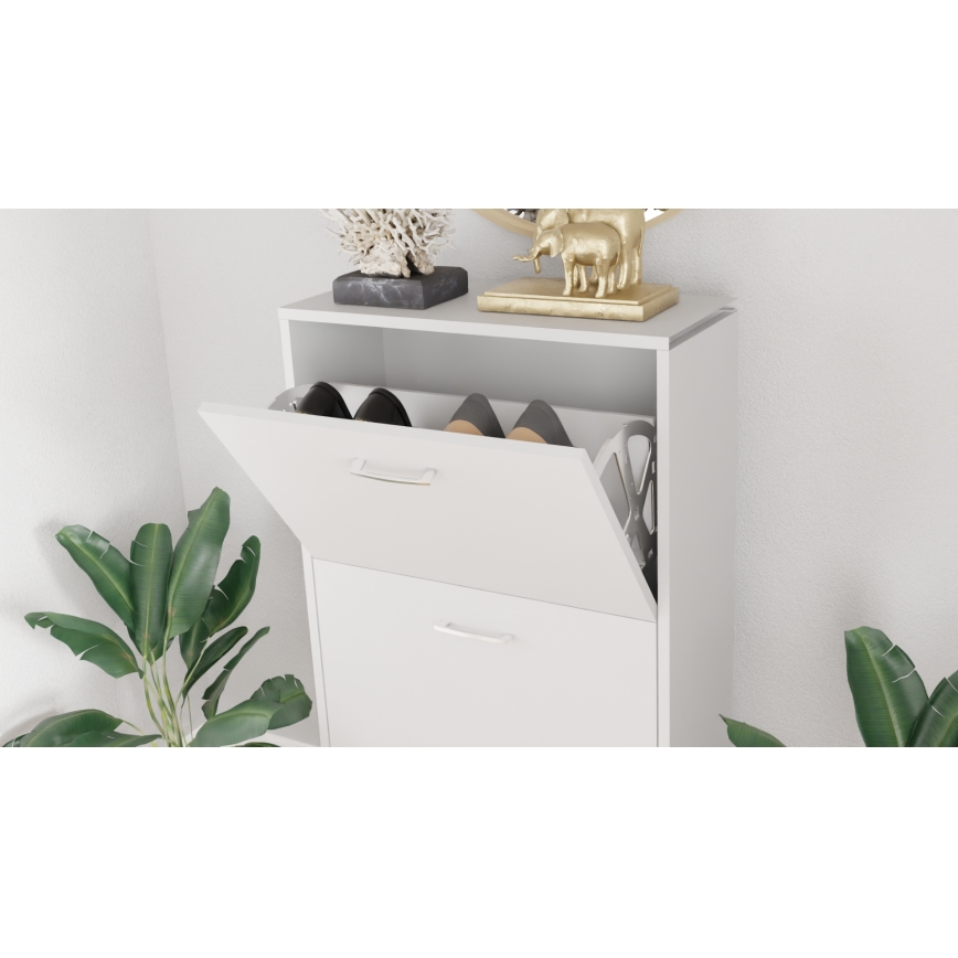 Schuhschrank PIGO 60x109x25 cm Weiß