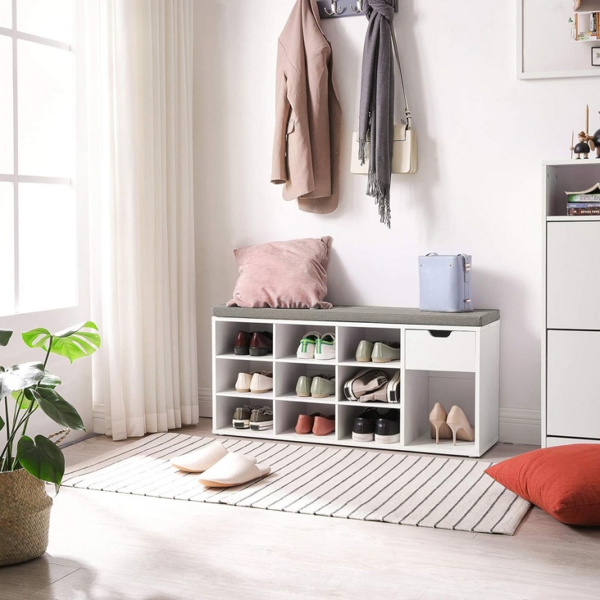 Schuhschrank VOREN Weiß/Grau