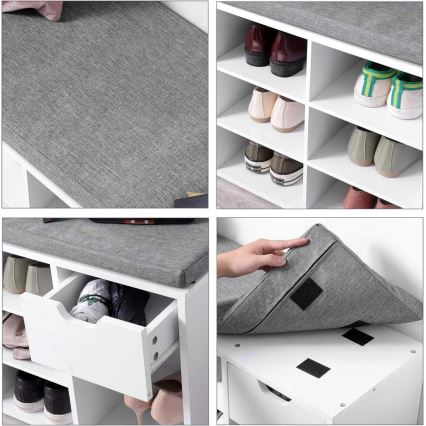 Schuhschrank VOREN Weiß/Grau