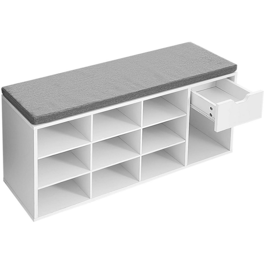 Schuhschrank VOREN Weiß/Grau