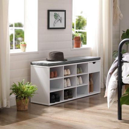 Schuhschrank VOREN Weiß/Grau