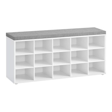 Schuhschrank VOREN weiß/grau
