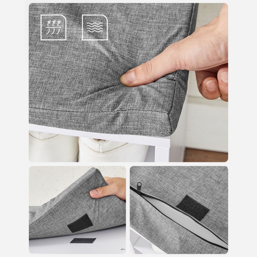 Schuhschrank VOREN weiß/grau