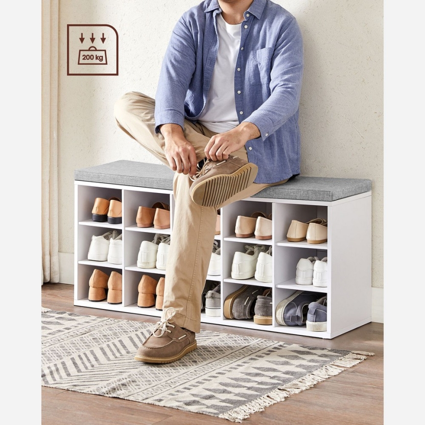 Schuhschrank VOREN weiß/grau