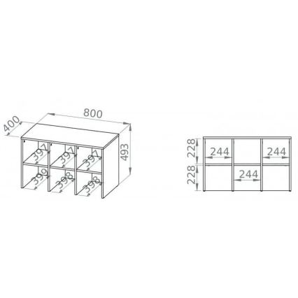 Schuhschränke SARPA 50x80 cm weiß+/braun