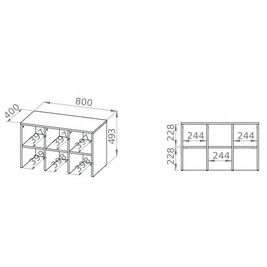 Schuhschränke SARPA 50x80 cm weiß+/braun