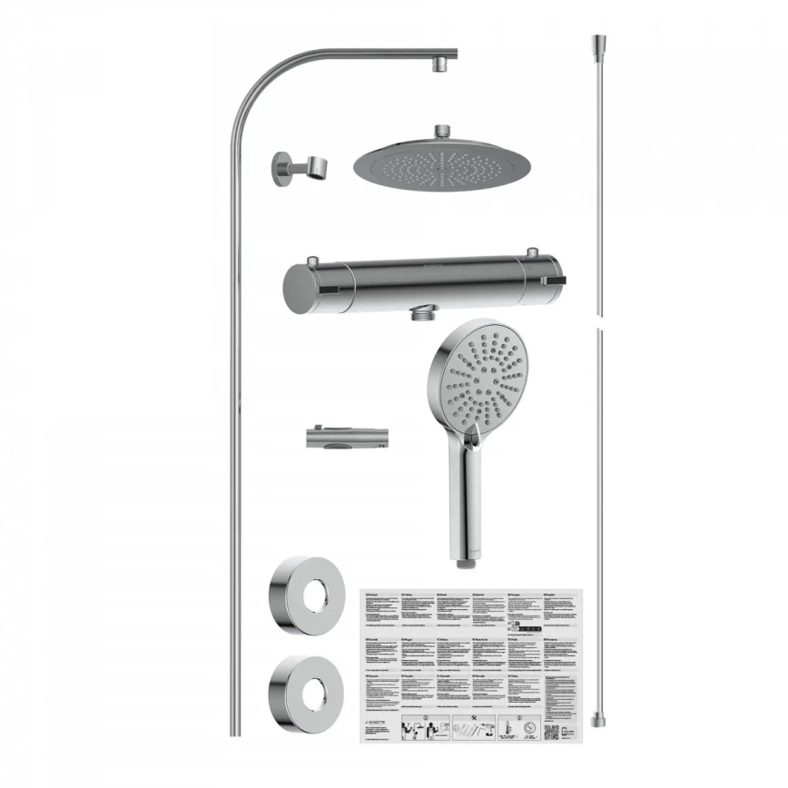 Schütte 60046 - Duschset mit Thermostatarmatur MADURA FRESH glänzender Chrom
