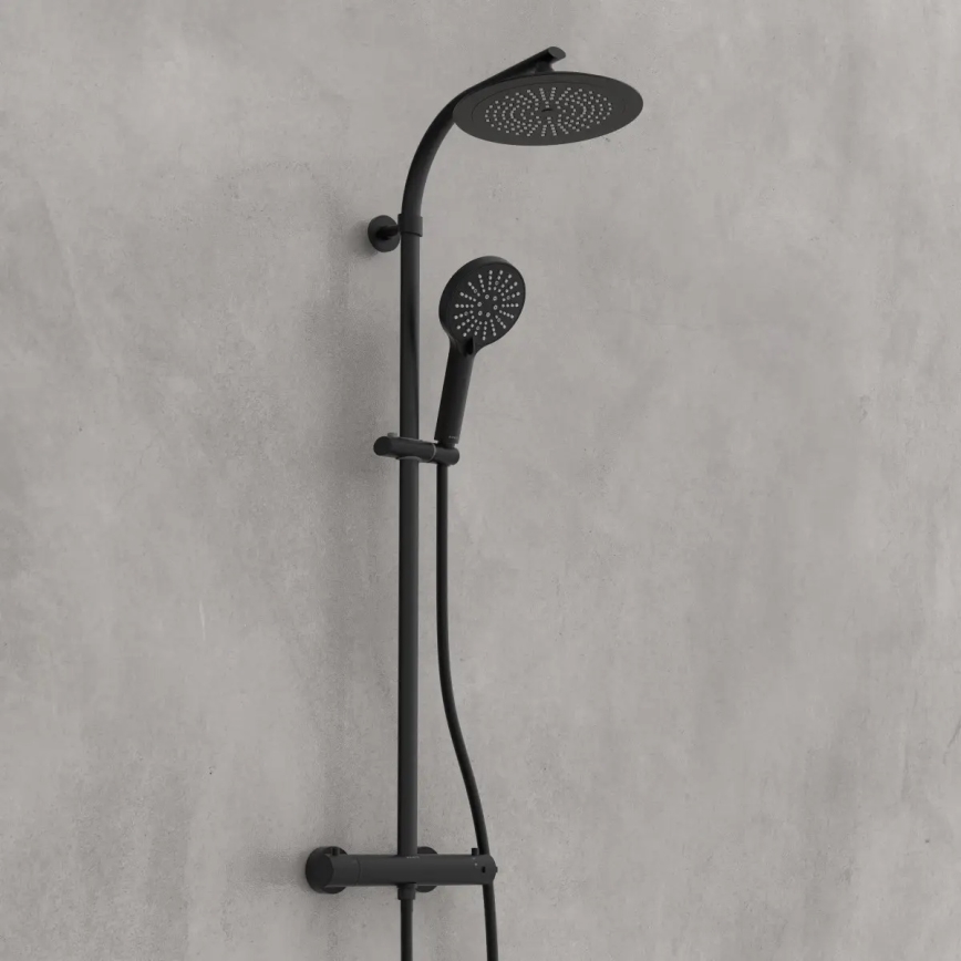 Schütte 60076 - Duschset mit thermostatischer Armatur MADURA FRESH schwarz