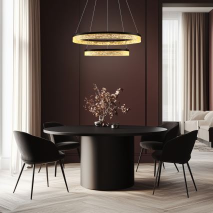 Schwarz Hängeleuchte FROZI LED/38W/230V Ø 60 cm