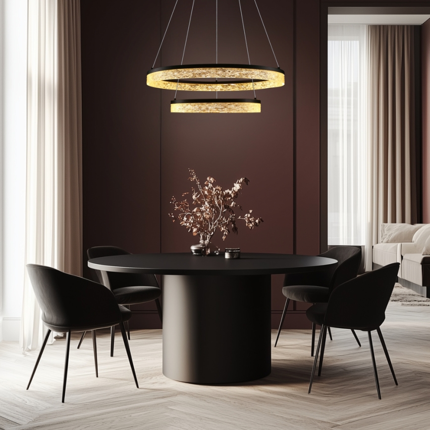 Schwarz Hängeleuchte FROZI LED/38W/230V Ø 60 cm